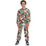 Retro Colorful Background, Retro Abstraction Kids  Sweatshirt set