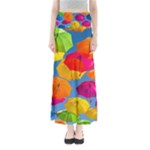 Umbrella, Colorful, Positive, Sky, Rainbow Full Length Maxi Skirt