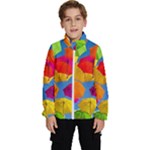 Umbrella, Colorful, Positive, Sky, Rainbow Kids  High Neck Windbreaker