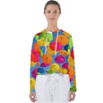 Umbrella, Colorful, Positive, Sky, Rainbow Women s Slouchy Sweat