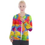 Umbrella, Colorful, Positive, Sky, Rainbow Casual Zip Up Jacket