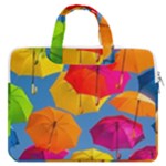 Umbrella, Colorful, Positive, Sky, Rainbow MacBook Pro 13  Double Pocket Laptop Bag