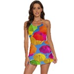 Umbrella, Colorful, Positive, Sky, Rainbow 2-in-1 Flare Activity Dress