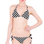 Pattern Checkered Squares Black White Pattern Classic Bikini Set