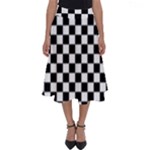 Pattern Checkered Squares Black White Pattern Perfect Length Midi Skirt