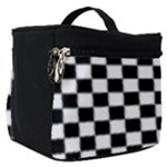 Pattern Checkered Squares Black White Pattern Make Up Travel Bag (Small)