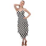 Pattern Checkered Squares Black White Pattern Layered Bottom Dress