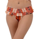 Geometrical Geometric Pattern Frill Bikini Bottoms