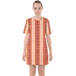 Geometrical Geometric Pattern Sixties Short Sleeve Mini Dress