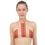 Geometrical Geometric Pattern High Neck Bikini Top