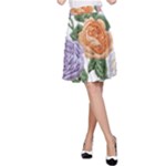 Embroidery Roses Floral Design A-Line Skirt