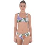 Embroidery Roses Floral Design Criss Cross Bikini Set