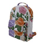 Embroidery Roses Floral Design Flap Pocket Backpack (Large)