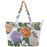 Embroidery Roses Floral Design Full Print Shoulder Bag