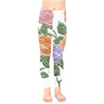 Embroidery Roses Floral Design Kids  Classic Winter Leggings