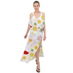 Pattern Seamless Texture Fruit Maxi Chiffon Cover Up Dress