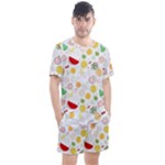 Pattern Seamless Texture Fruit Men s Mesh T-Shirt and Shorts Set