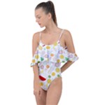 Pattern Seamless Texture Fruit Drape Piece Swimsuit