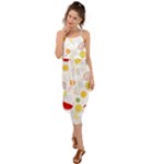 Pattern Seamless Texture Fruit Waist Tie Cover Up Chiffon Dress