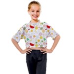 Pattern Seamless Texture Fruit Kids Mock Neck T-Shirt