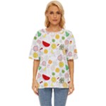 Pattern Seamless Texture Fruit Oversized Basic T-Shirt