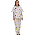 Pattern Seamless Texture Fruit Kids  T-Shirt and Pants Sports Set