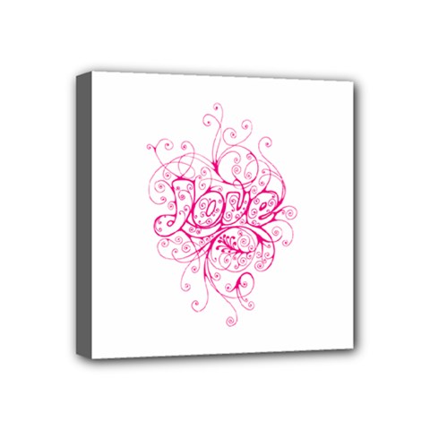 White Love Mini Canvas 4  x 4  (Stretched) from ArtsNow.com