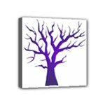 Dark Blue Night Tree Mini Canvas 4  x 4  (Stretched)