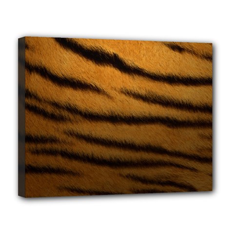 Tiger Print Dark	Canvas 14  x 11  (Stretched) from ArtsNow.com