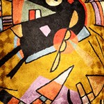 Abstract, Black and Yellow Art Deco