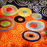 Abstract Modern, Orange and Blue Swirls