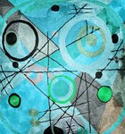 Abstract Teal Blue Modern Art