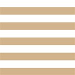 Horizontal Stripes - White and Tan Brown