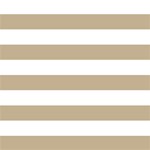 Horizontal Stripes - White and Khaki Brown