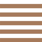 Horizontal Stripes - White and French Beige