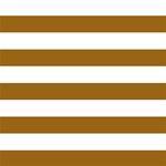 Horizontal Stripes - White and Golden Brown