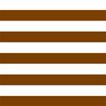 Horizontal Stripes - White and Chocolate Brown