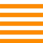 Horizontal Stripes - White and Dark Orange