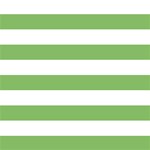 Horizontal Stripes - White and Dollar Bill Green