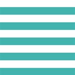 Horizontal Stripes - White and Verdigris