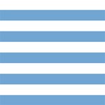 Horizontal Stripes - White and Iceberg Blue