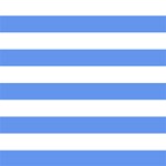 Horizontal Stripes - White and Cornflower Blue