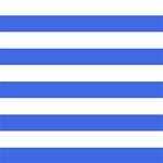 Horizontal Stripes - White and Royal Blue