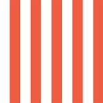 Vertical Stripes - White and Tomato Red