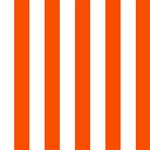 Vertical Stripes - White and Tangelo Orange