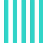 Vertical Stripes - White and Turquoise