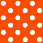 Polka Dots - White on Tangelo Orange