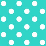 Polka Dots - White on Turquoise