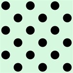 Polka Dots - Black on Pastel Green