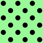 Polka Dots - Black on Light Green